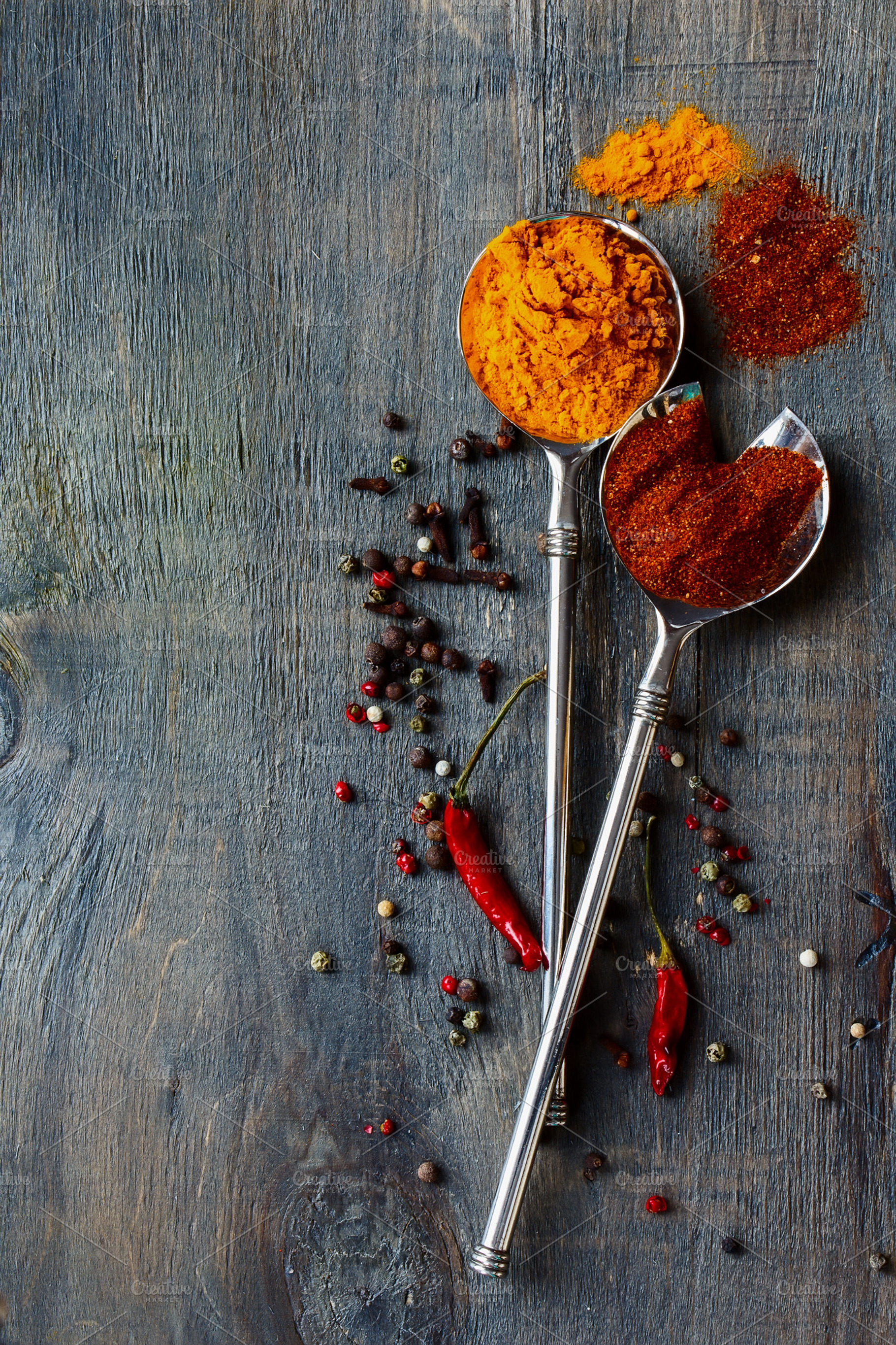 Bright spices stock photo containing frame and food, a Food & Drink Photo by Yuliya Gontar