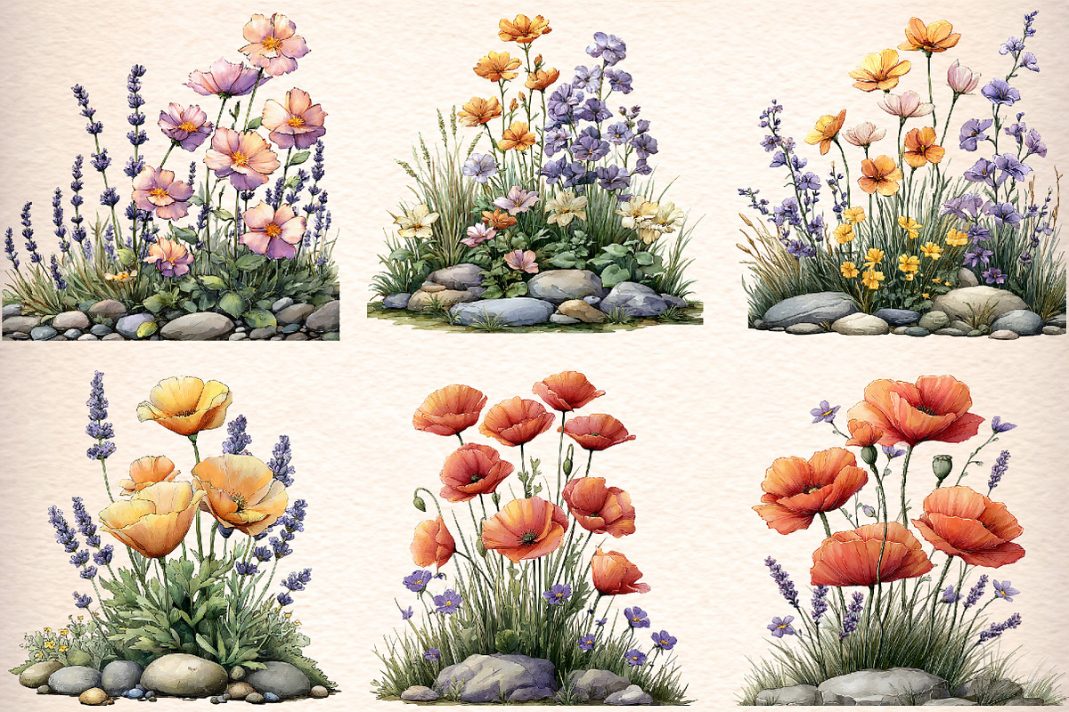 Wildflowers Watercolor Botanical Flo, an Illustration by Digital Artistic99 (Photo 4 of 11)