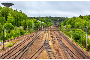 View of Flemingsberg station near Stockholm, Sweden, a Transportation Photo by Leonid Andronov