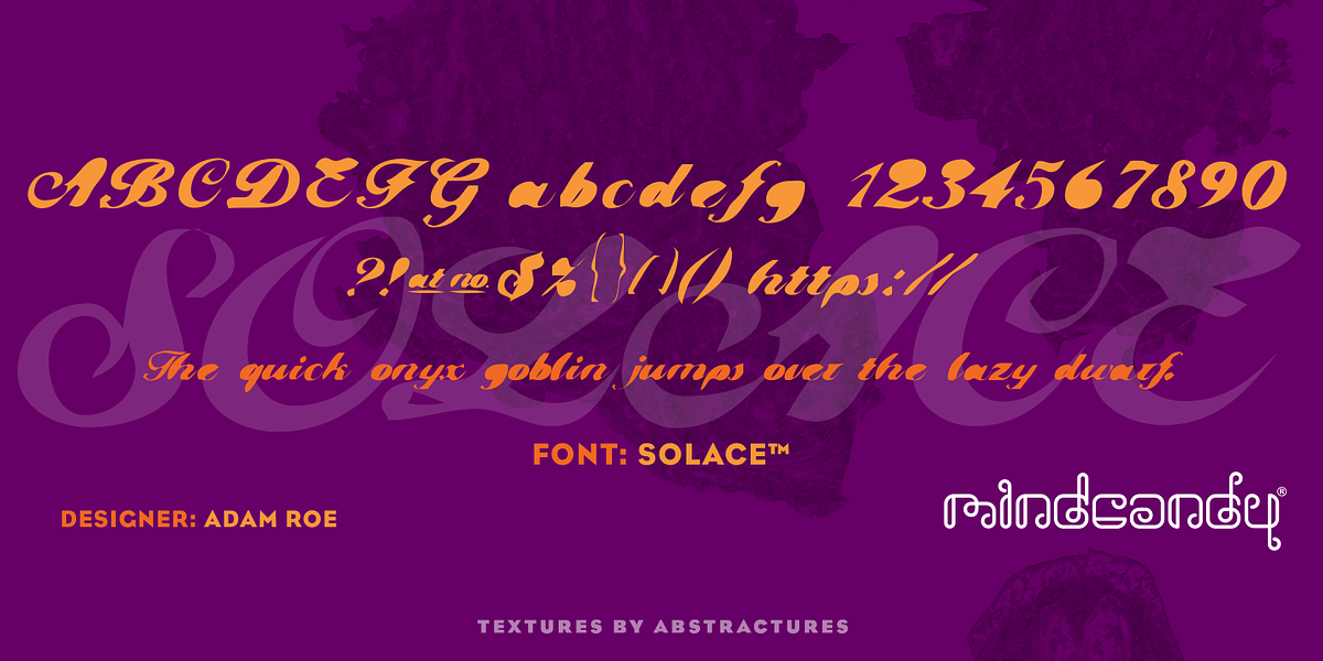 Solace™, a Script Font by MINDCANDY