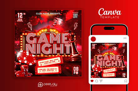 Game Night Flyer Canva Template