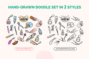 Nail Manicure Set Doodle Style, an Object Graphic by 35lab (Thumbnail 3 of 6)