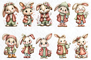 Whimsical Spring Bunny Clipart, a Seasonal Illustration by HueNestify (Thumbnail 2 of 3)