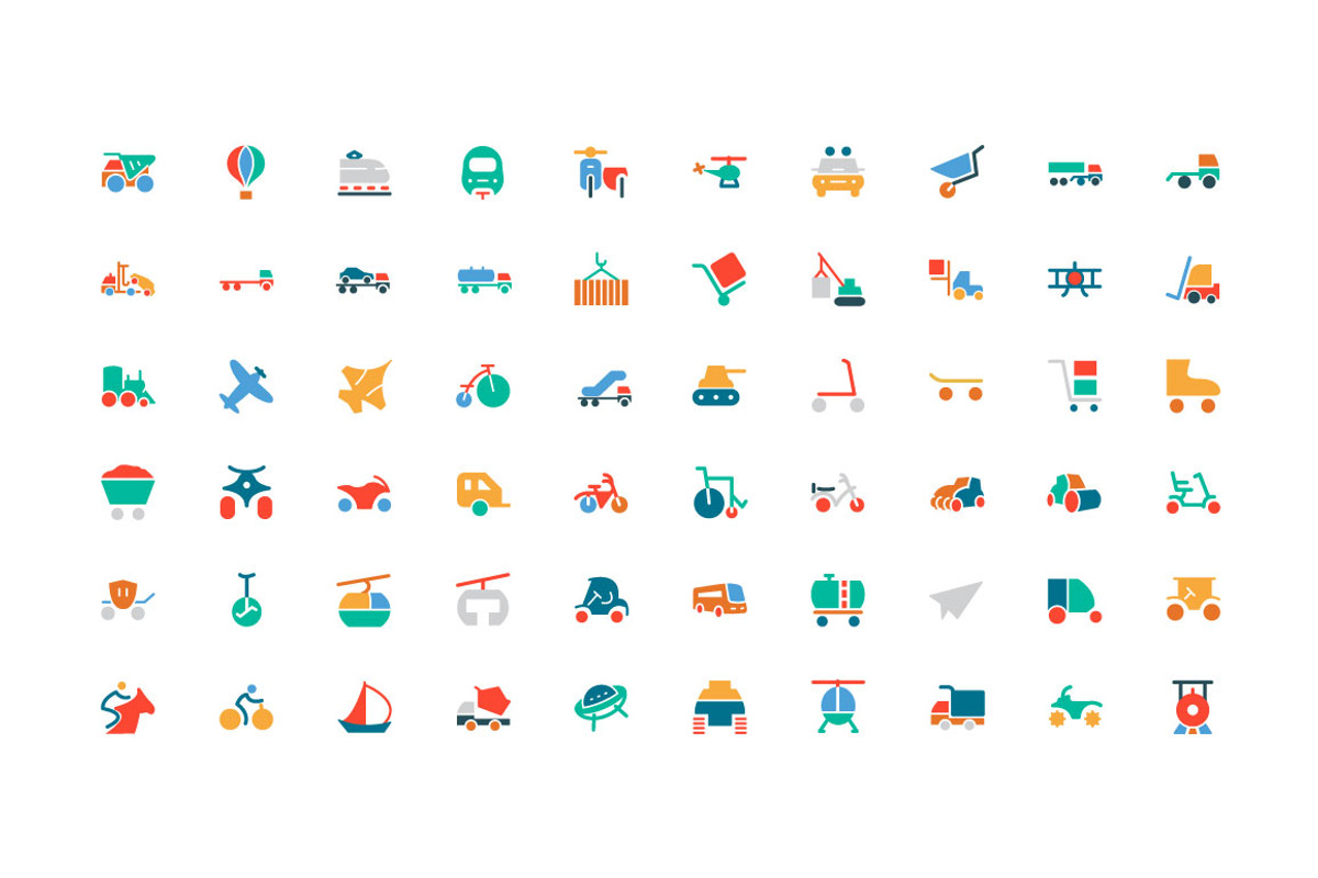 100 Transport Colored Icons, a Solid Icon by Creative Stall (Photo 2 of 2)