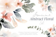 Feminine Abstract Floral Set, an Illustration by Kim Thoa Designs (Thumbnail 1 of 10)