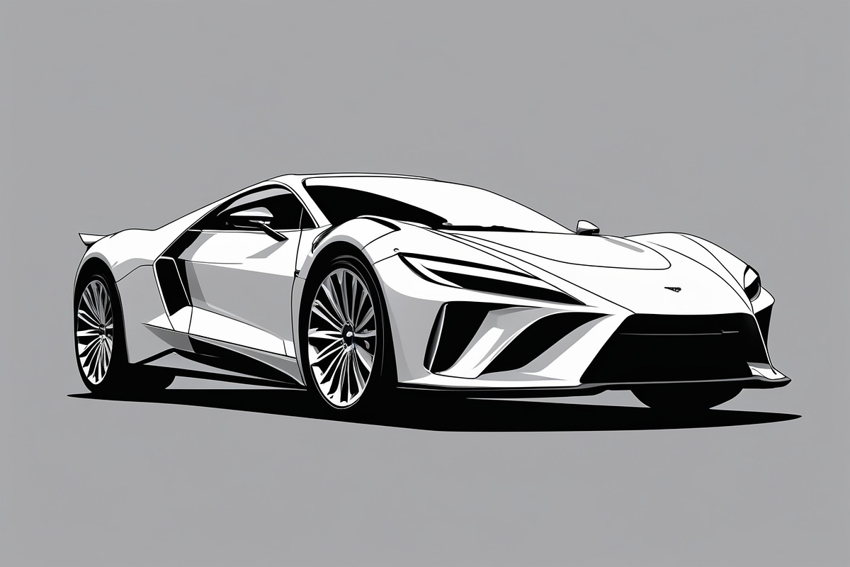 Fast Sport Car Outline Set, an Illustration by jahid234 (Photo 3 of 9)