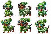 St. Patrick’s Day Dachshund Dog Png, an Illustration by Watercolor design (Thumbnail 2 of 4)