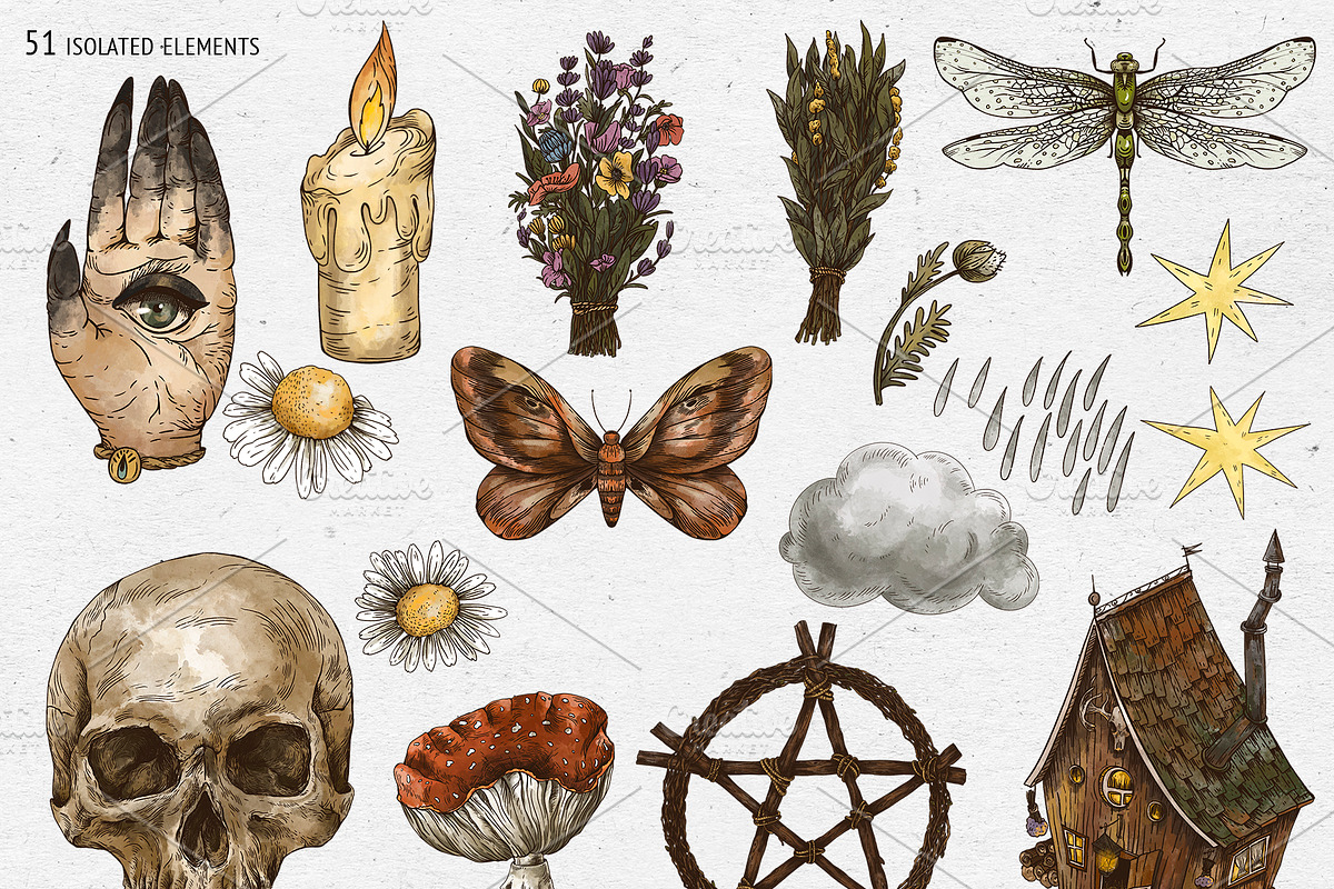 Witchcraft clipart Green witch plant, a Texture Illustration by Belusuab (Photo 2 of 15)