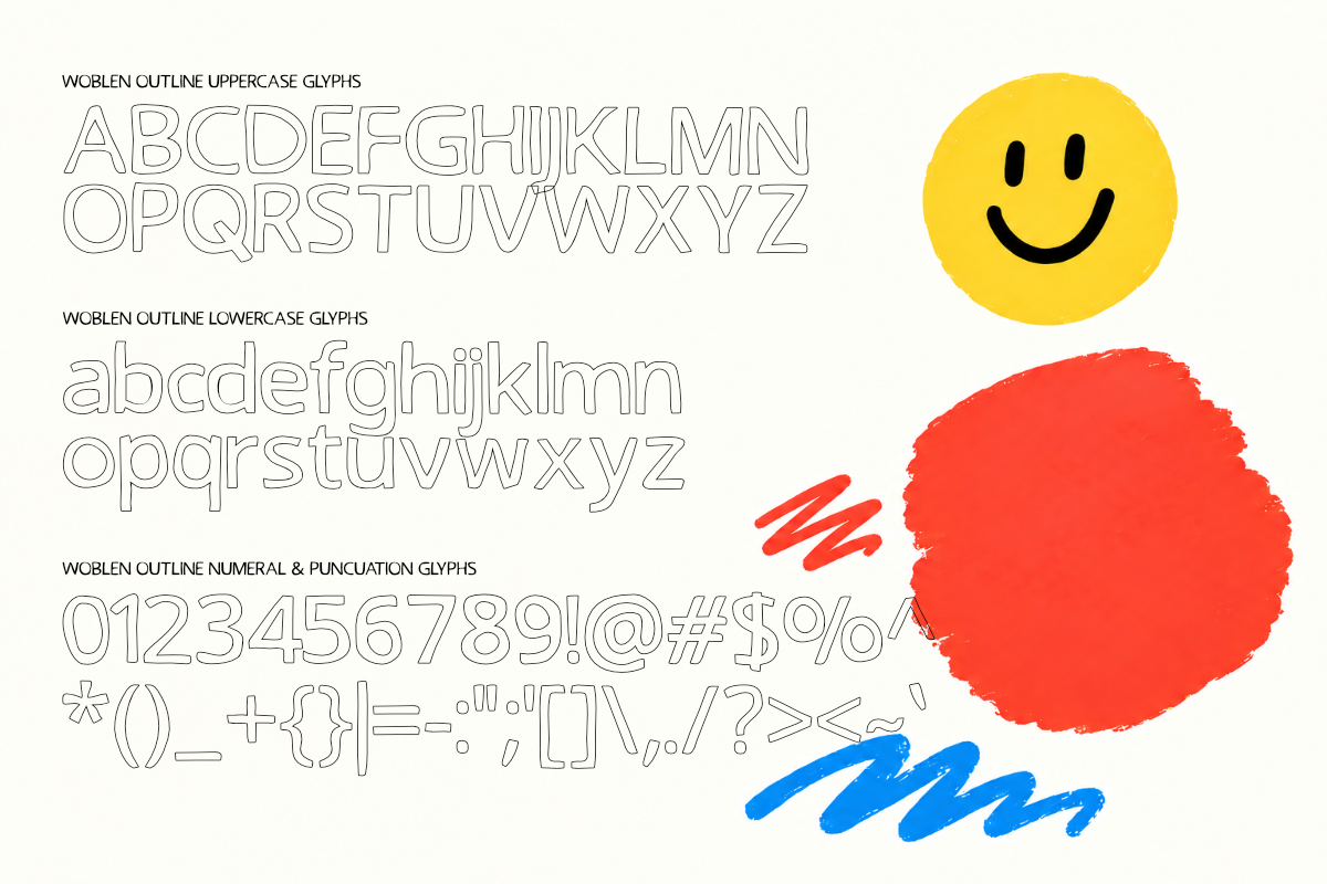 Woblen Hand-Drawn Display Font, a Handwritten Font by Muksal Creative (Photo 12 of 14)