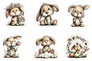 Whimsical Bunny Easter Clipart, an Illustration by Dream Creation (Thumbnail 2 of 7)