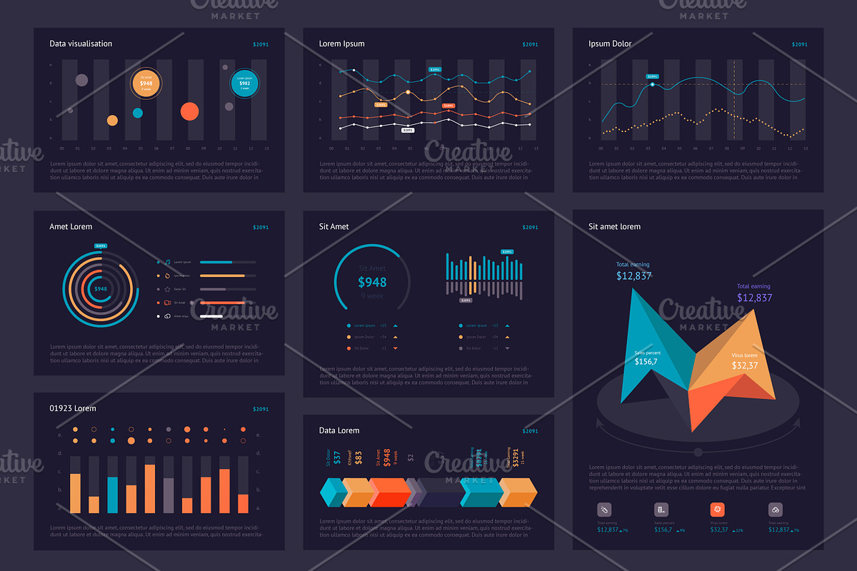 elements of infographics and statist, a Templates & Theme by fet