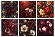 Burgundy Oil Floral Digital Paper, a Photo by RobertsArt (Thumbnail 4 of 4)