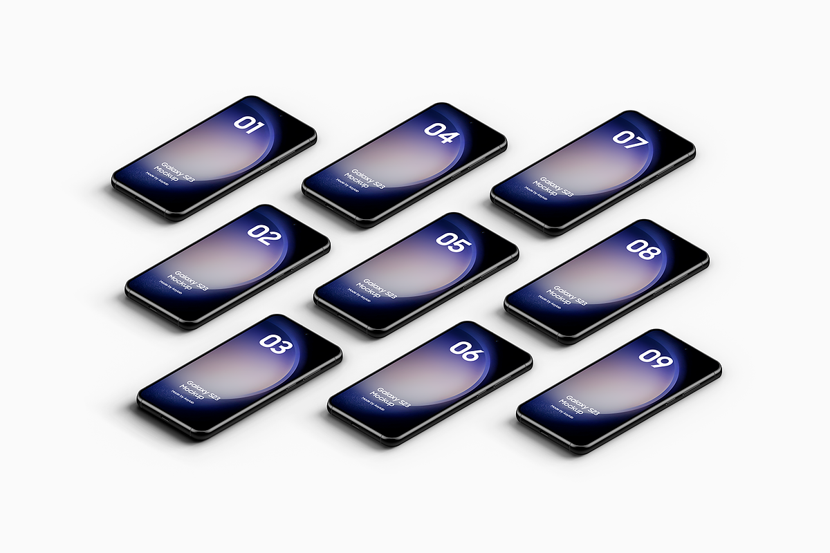 Galaxy S23 - 21 Mockups Scenes, an Android Mockup by Asylab (Photo 28 of 40)