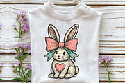 Bunny with Bow Sublimation PNG Easte, an Illustration by DreamPrint404 (Thumbnail 4 of 7)