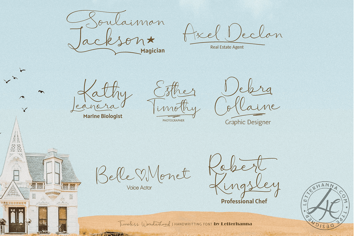 Timeless Wonderland Wedding Font, a Handwritten Font by Letterhanna Studio (Photo 5 of 16)