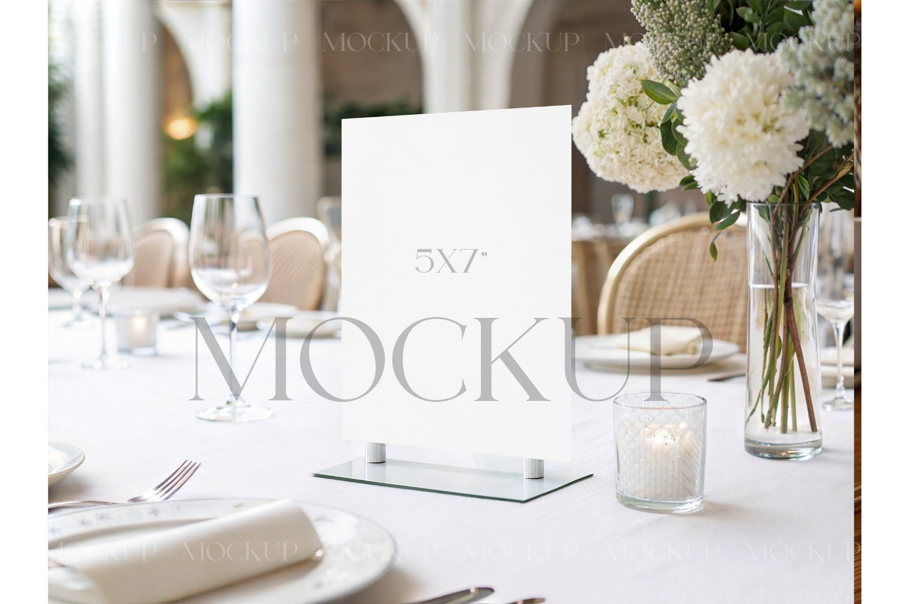 5x7 Table Sign Mockup on Stand, a Product Mockup by MockupWizard