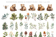 Watercolor Bears in the Forest Cute, an Animal Illustration by Pati Paints (Thumbnail 2 of 13)