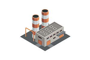 Isometric factory. Concept of, an Illustration by the8monkey