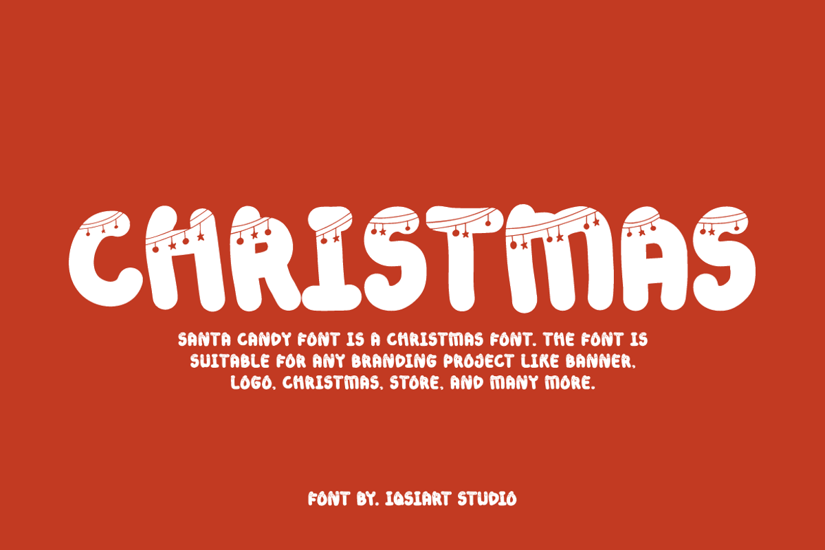 Santa Candy - Christmas Font, a Sans Serif Font by Iqsiart Studio (Photo 2 of 7)
