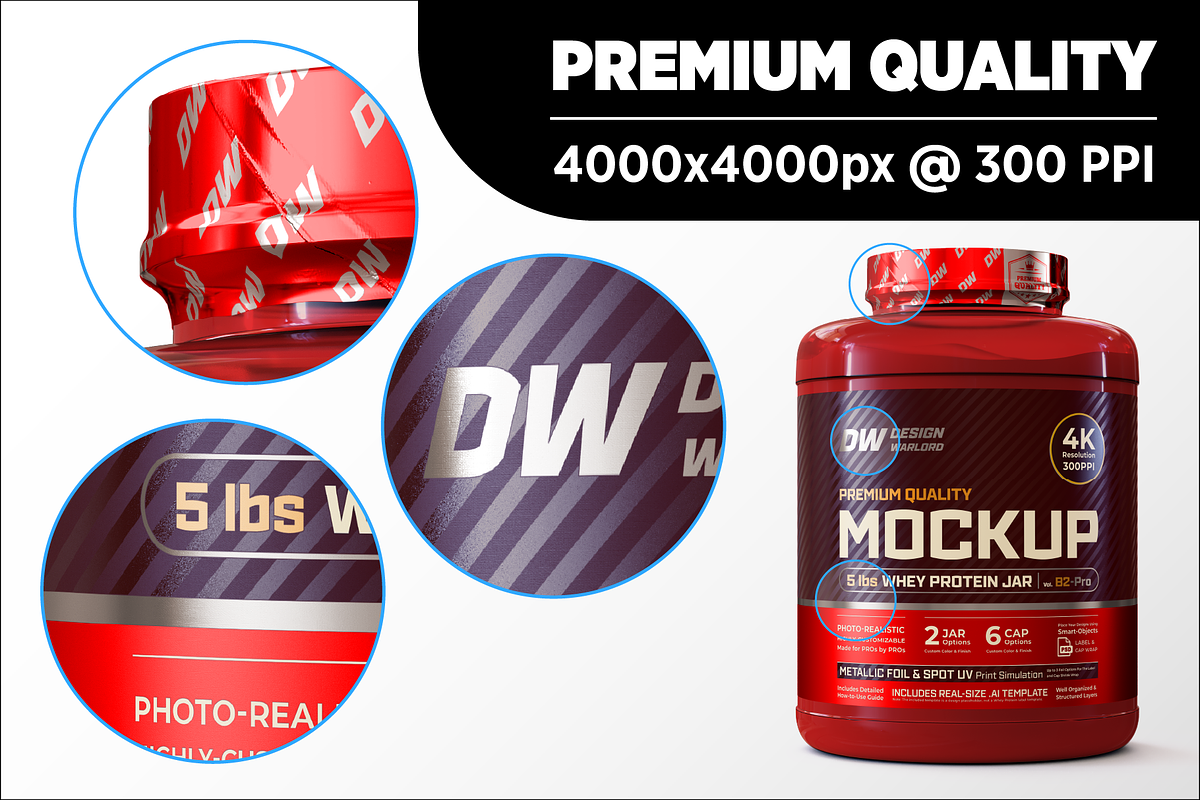 5lb Whey Protein Jar Mockup B2-Pro, a Packaging Mockup by Design Warlord (Photo 12 of 16)