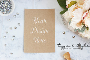 Styled Stock Photo kraft paper card