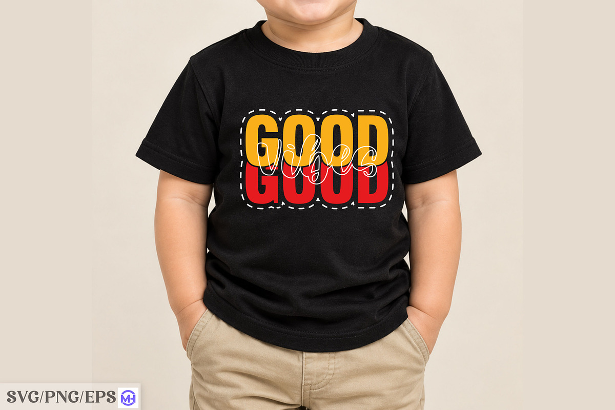 Good Vibes T-Shirt Design SVG, a Seasonal Illustration by mh_arif (Photo 3 of 3)