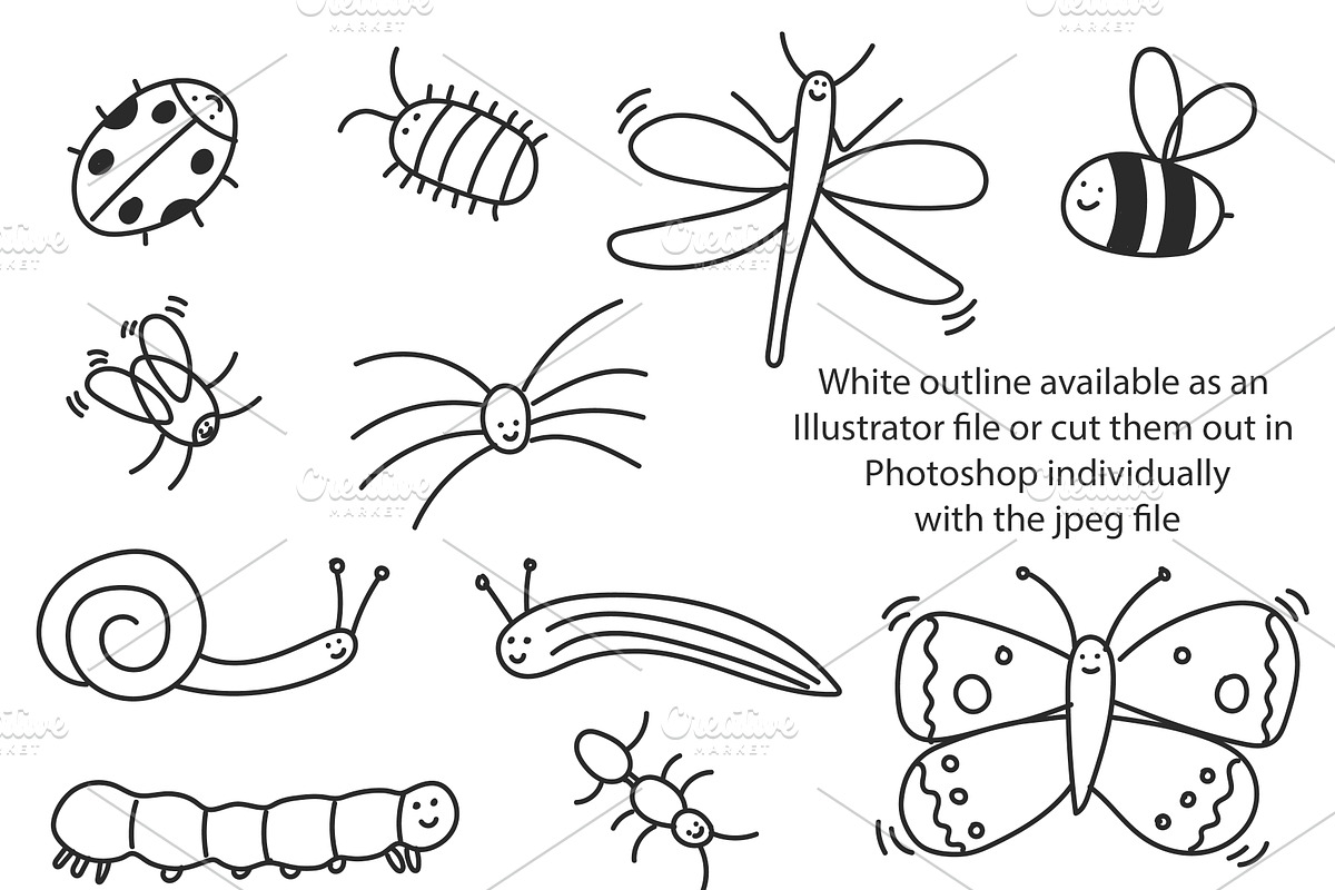 Cute doodle garden bugs, an Animal Illustration by Liz Pengilley Studio (Photo 2 of 4)