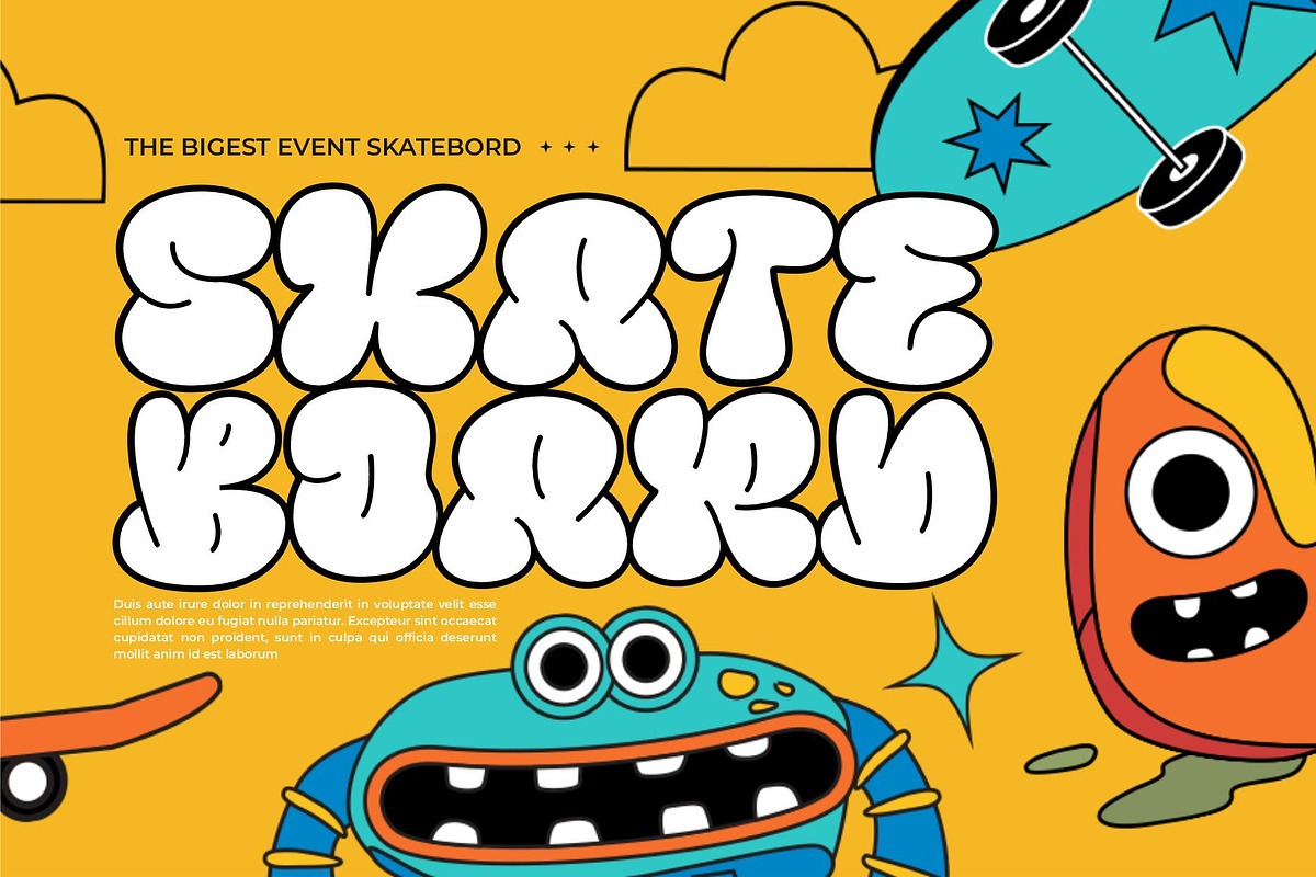 Begun Romet || Bubble Graffiti Font, a Handwritten Font by Ermedia Studio (Photo 8 of 10)