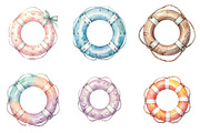 Whimsical Summer Lifebuoy Clipart, an Illustration by DreamPrint404 (Thumbnail 3 of 5)