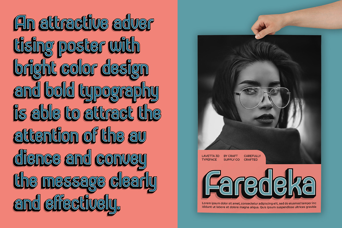 Levatta 3D, a Sans Serif Font by Craft Supply Co. (Photo 5 of 8)