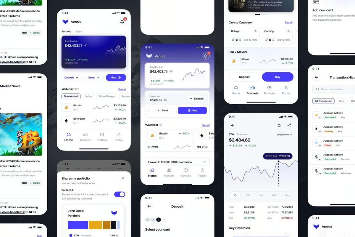 Zennix - Crypto & Web3 App UI Kit, an UI Kit Template by Lumina_ui_ux202 (Photo 2 of 6)