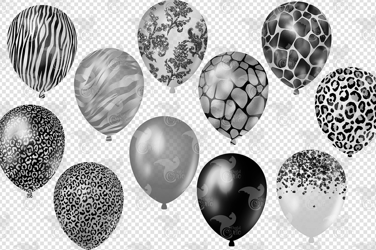 Black and Silver Safari Balloons, an Object Graphic by Digital Curio (Photo 5 of 5)