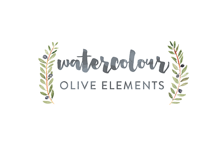 Olive Watercolor Elements
