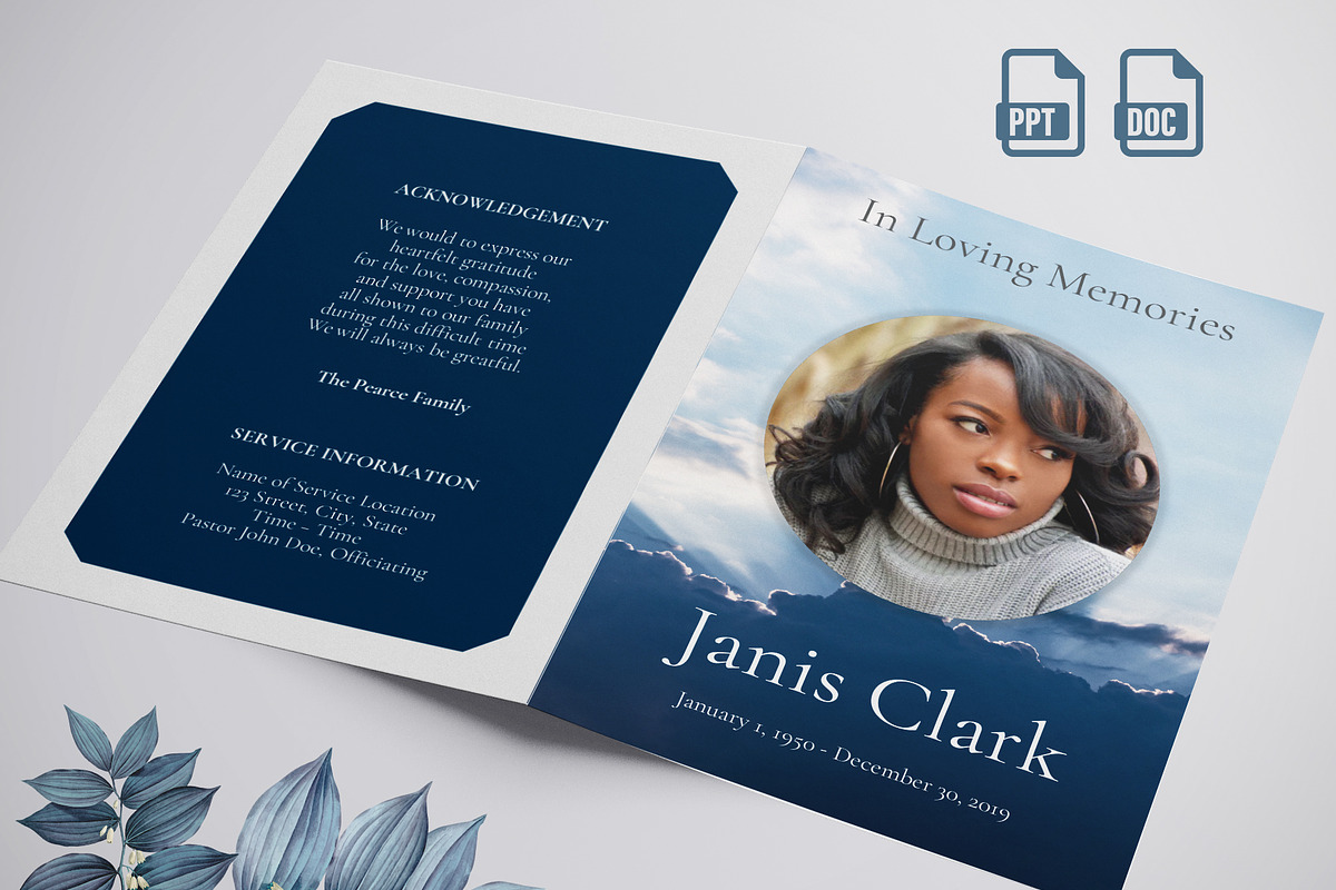 funeral program printing template, a Templates & Theme by TemplateLab (Photo 1 of 2)