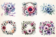 Spring Anemones Flowers Clipart Flor, an Illustration by DreamArtGraphic (Thumbnail 2 of 5)