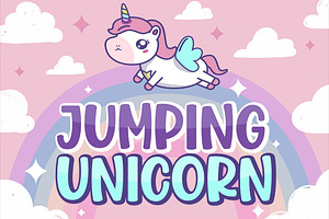 Jumping Unicorn - Cute Display Font