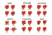 Cute Doodle Cartoon Heart Character, an Object Illustration by Vectorikart (Thumbnail 2 of 3)