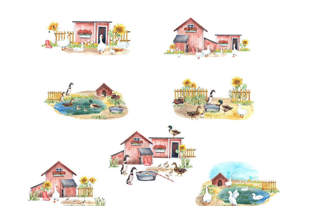 Duck village, an Animal Illustration by JennyColorArt (Photo 3 of 6)