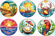 Round Stained Glass Summer, an Illustration by Canvas Craft (Thumbnail 2 of 5)