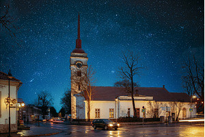 St. Lawrence Church under a starry, an Architecture Photo by Our Amazing World
