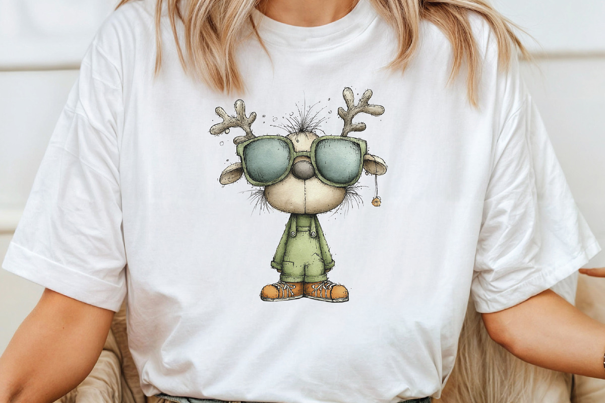 Whimsical Christmas Reindeer Clipart, an Illustration by CraftArtStudio (Photo 4 of 6)
