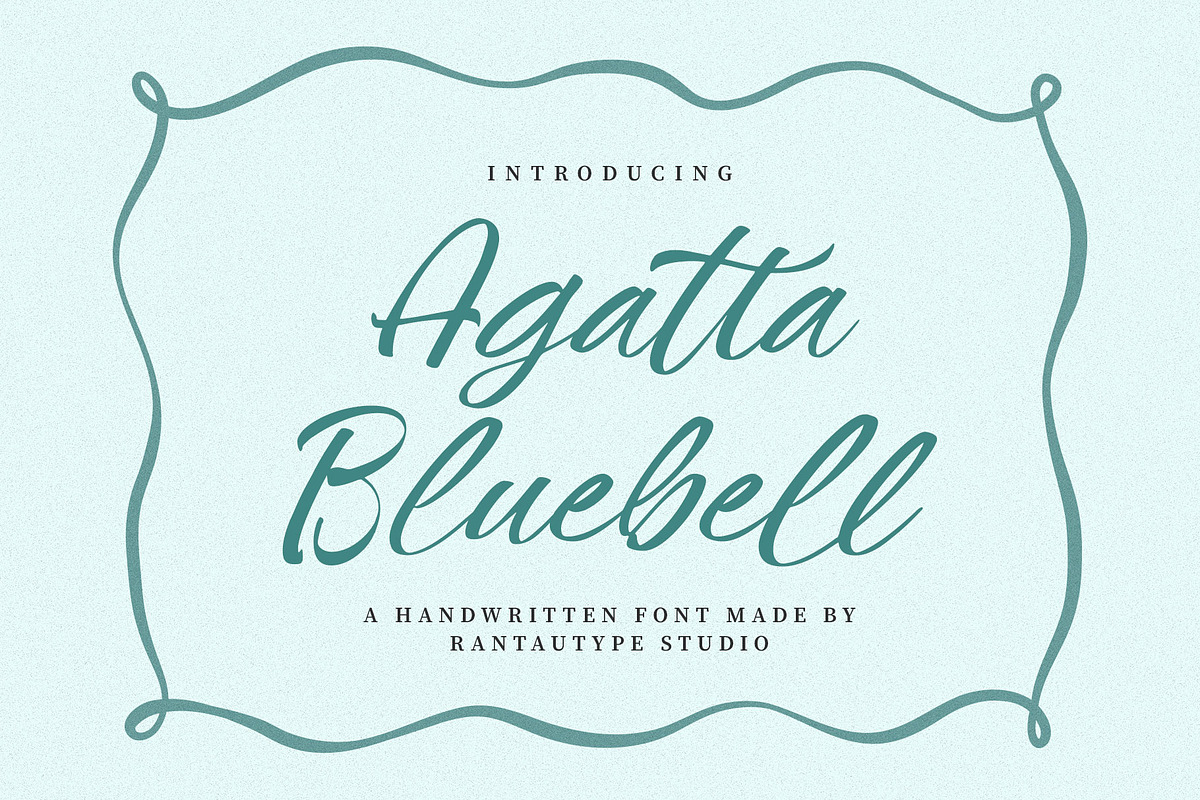 Agatta Bluebell a Handwritten Font, a Handwritten Font by RantautypeStudio (Photo 1 of 15)