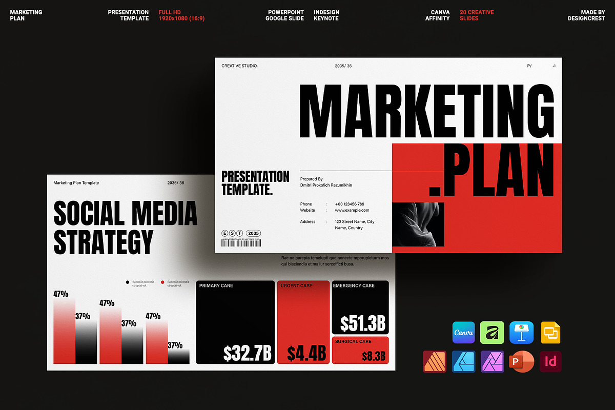 Marketing Plan Presentation Template, a Presentation Template by DesignCrest (Photo 1 of 14)