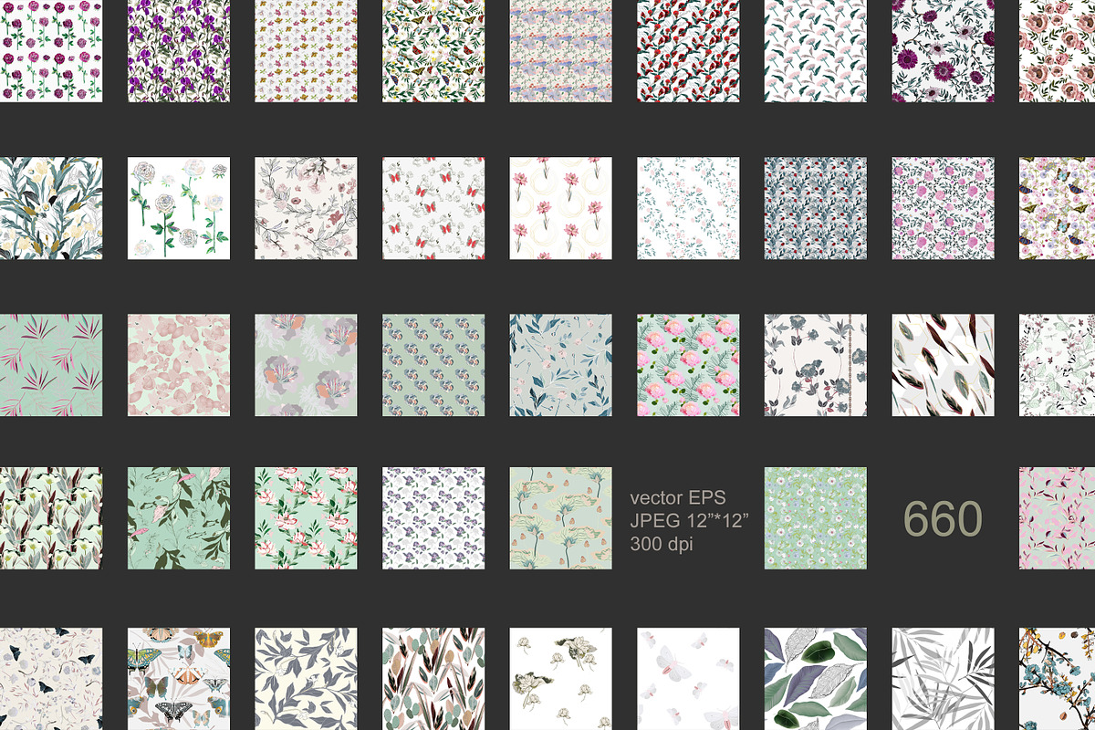 Floral seamless vector bundle, a Pattern Graphic by PatternsBlooming (Photo 18 of 19)