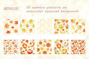 Autumn pumpkins watercolor clipart, a Decorative Illustration by susie-p-art (Thumbnail 16 of 17)