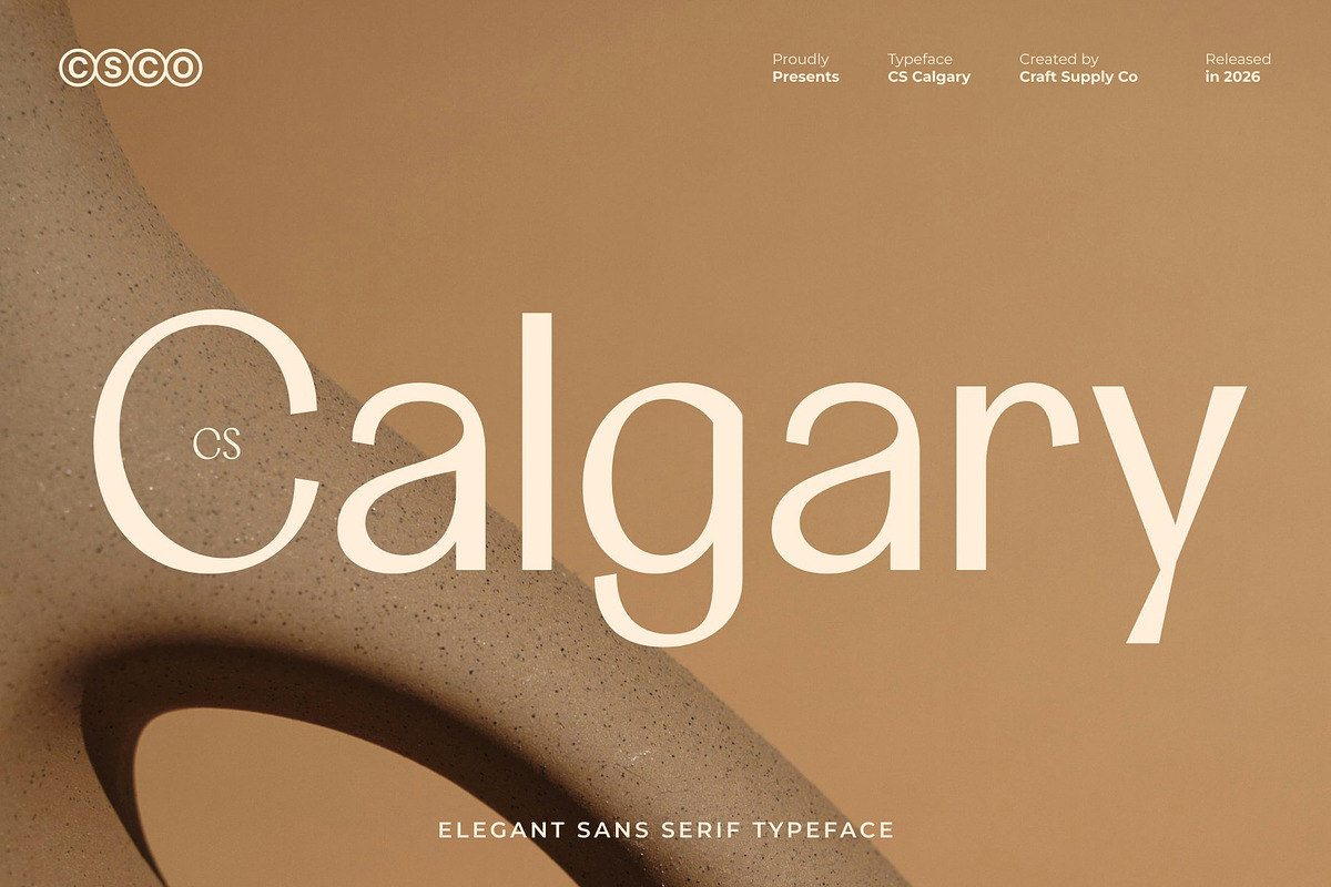 CS Calgary – Elegant Sans Serif, a Sans Serif Font by Craft Supply Co. (Photo 1 of 8)