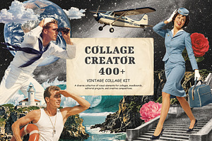 Vintage Collage Creator 400+ Assets, an Object Graphic by DreamoraArt