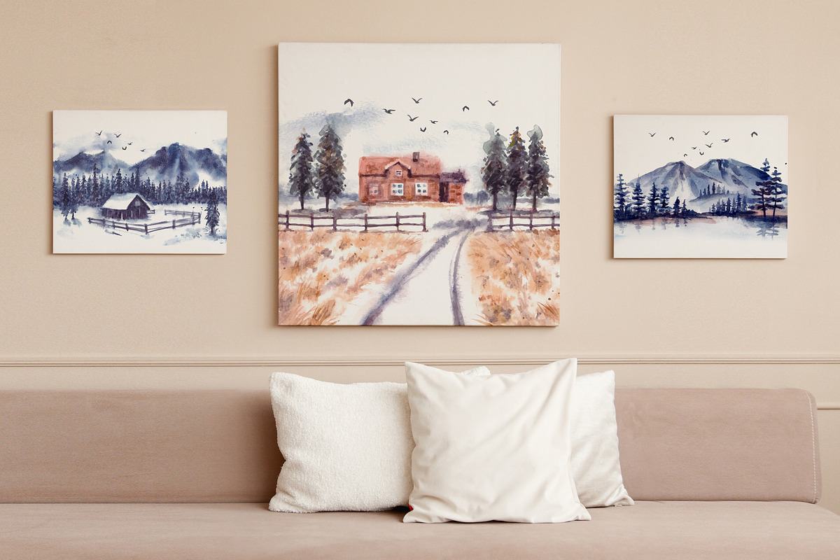Watercolor Winter Landscapes, an Illustration by Yorda Studio (Photo 8 of 11)