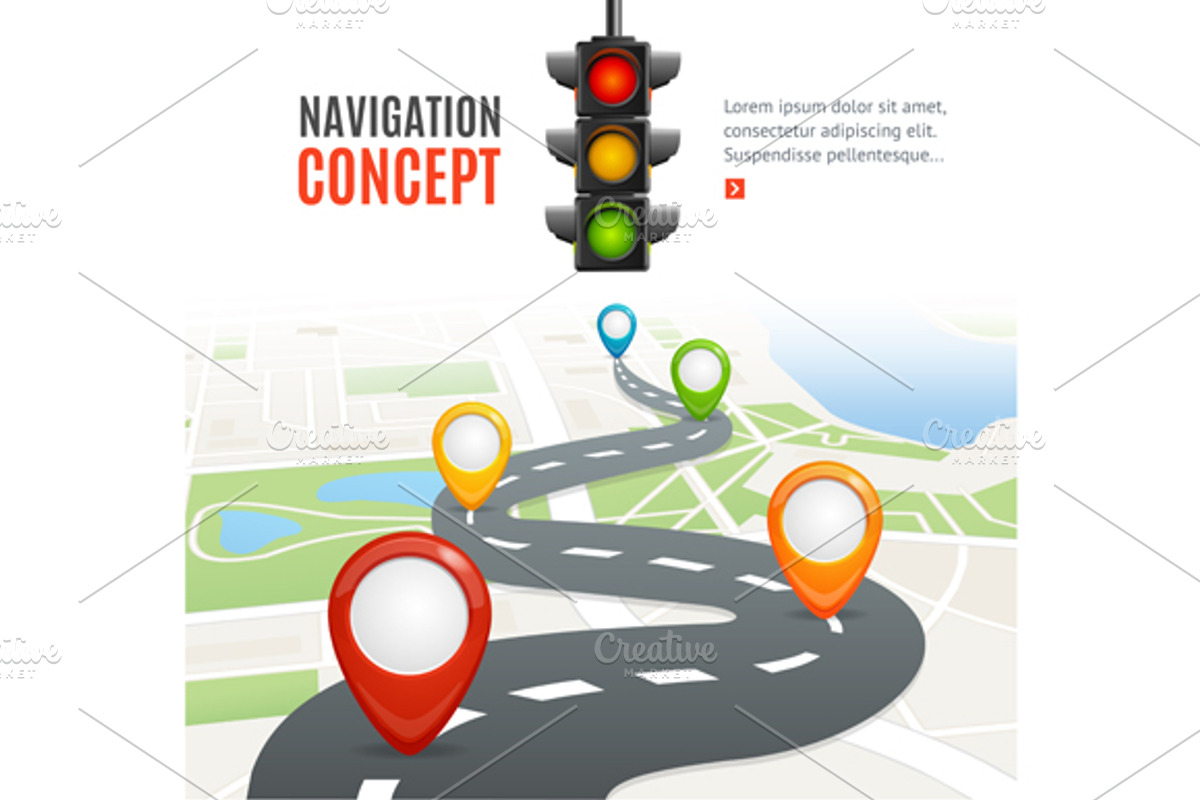Navigation Concept. Vector, a Transportation Illustration by Vector and ...