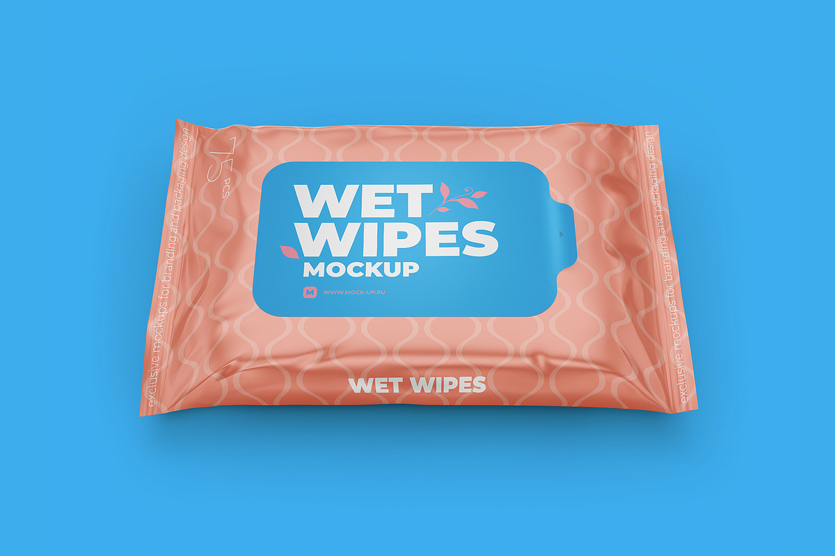 Wet wipes mockup. Half side view, a Packaging Mockup by easymock (Photo 6 of 7)